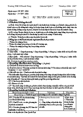 Giáo án Vật lý Lớp 7 - Tuần 2 - Năm học 2016-2017
